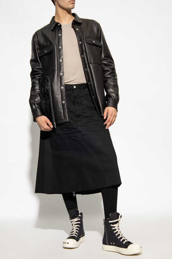 Black 'Godet' denim skirt Rick Owens - SchaferandweinerShops